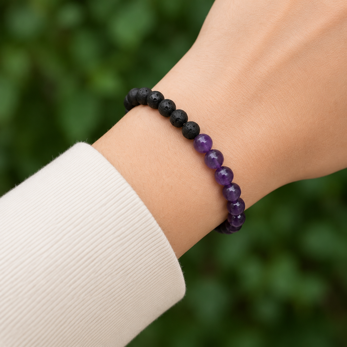 Amethyst Diffuser Bracelet, Lava Diffuser Jewelry, Aromatherapy, Essential Oil Bracelet, Spiritual Gift, Yoga Gift for Her