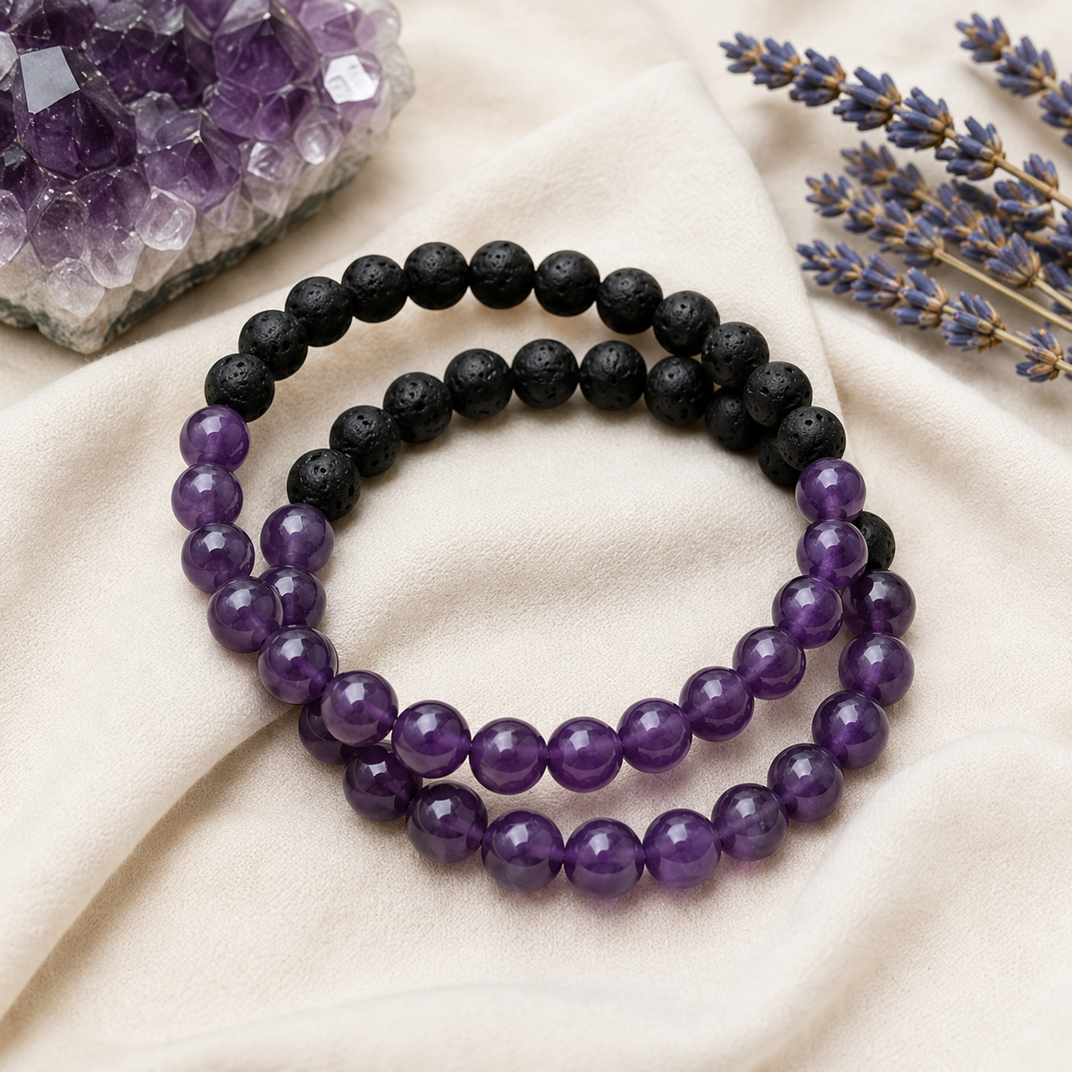 Amethyst Diffuser Bracelet, Lava Diffuser Jewelry, Aromatherapy, Essential Oil Bracelet, Spiritual Gift, Yoga Gift for Her