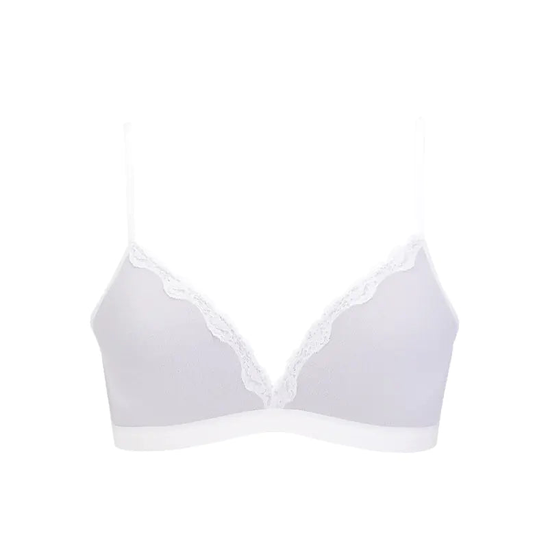 Lace Triangle Cup Sports Bra, Wireless Seamless Bra - Lingerie