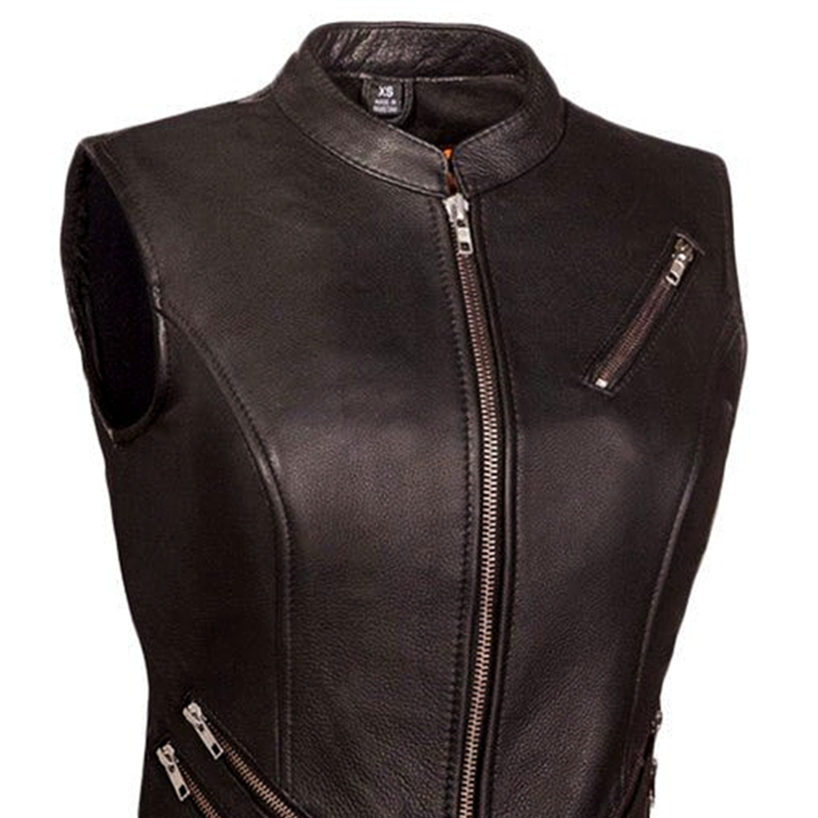 Fairmont Women's Motorcycle Leather Vest