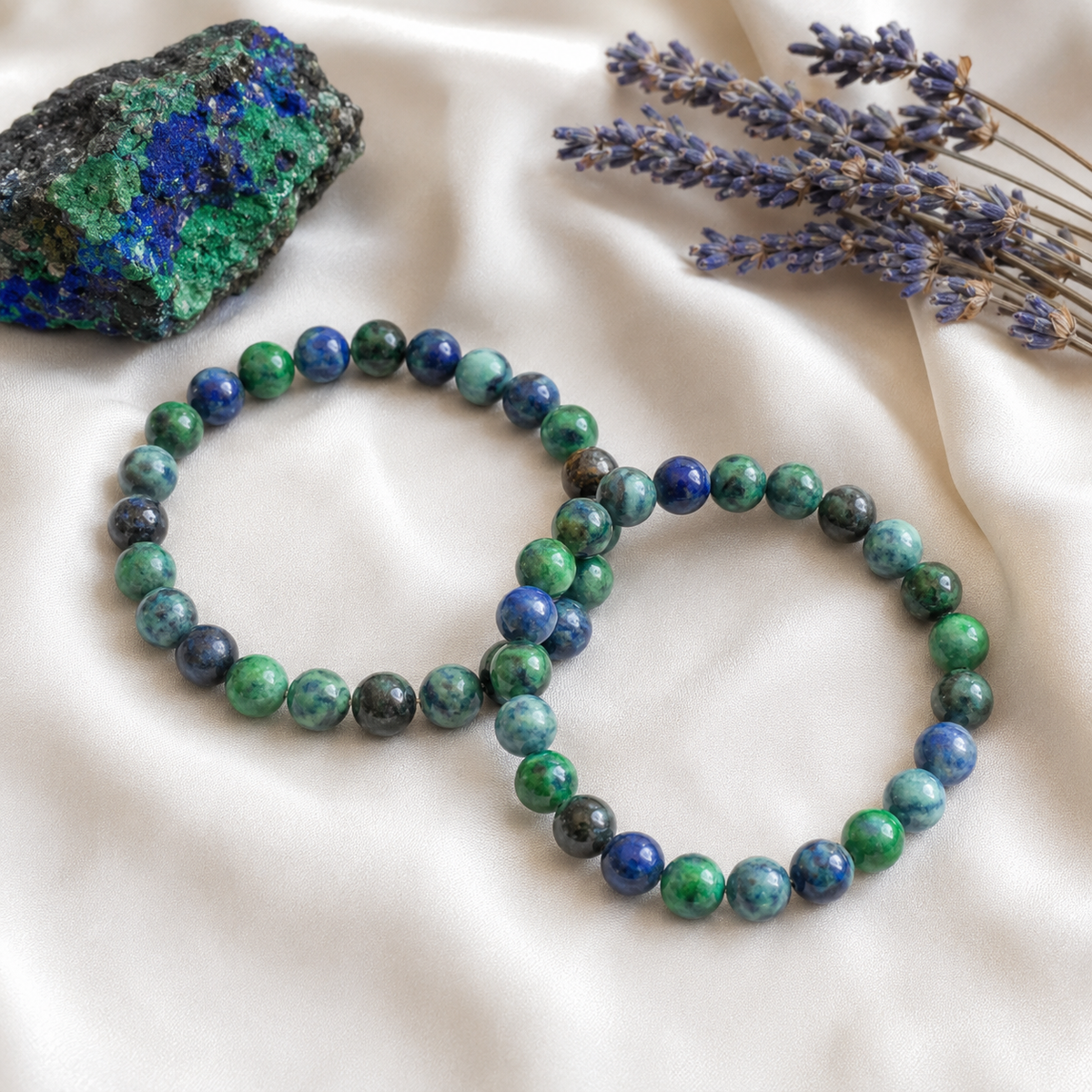 Azurite Malachite Bracelet(Insight and Self-Discipline).