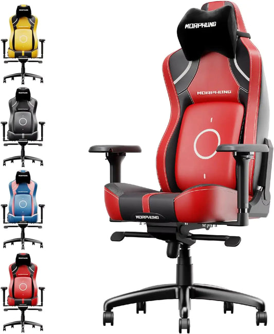 Red leather Gaming Chair Best Adjustable PC Racing Chair | Massage Comfortable Office Gaming Chair with Lumbar Support for Back Pain