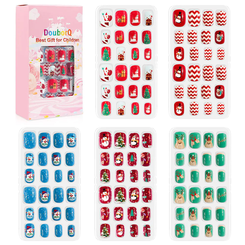120-Piece Cute Kids Nail Art Fake Nail Set