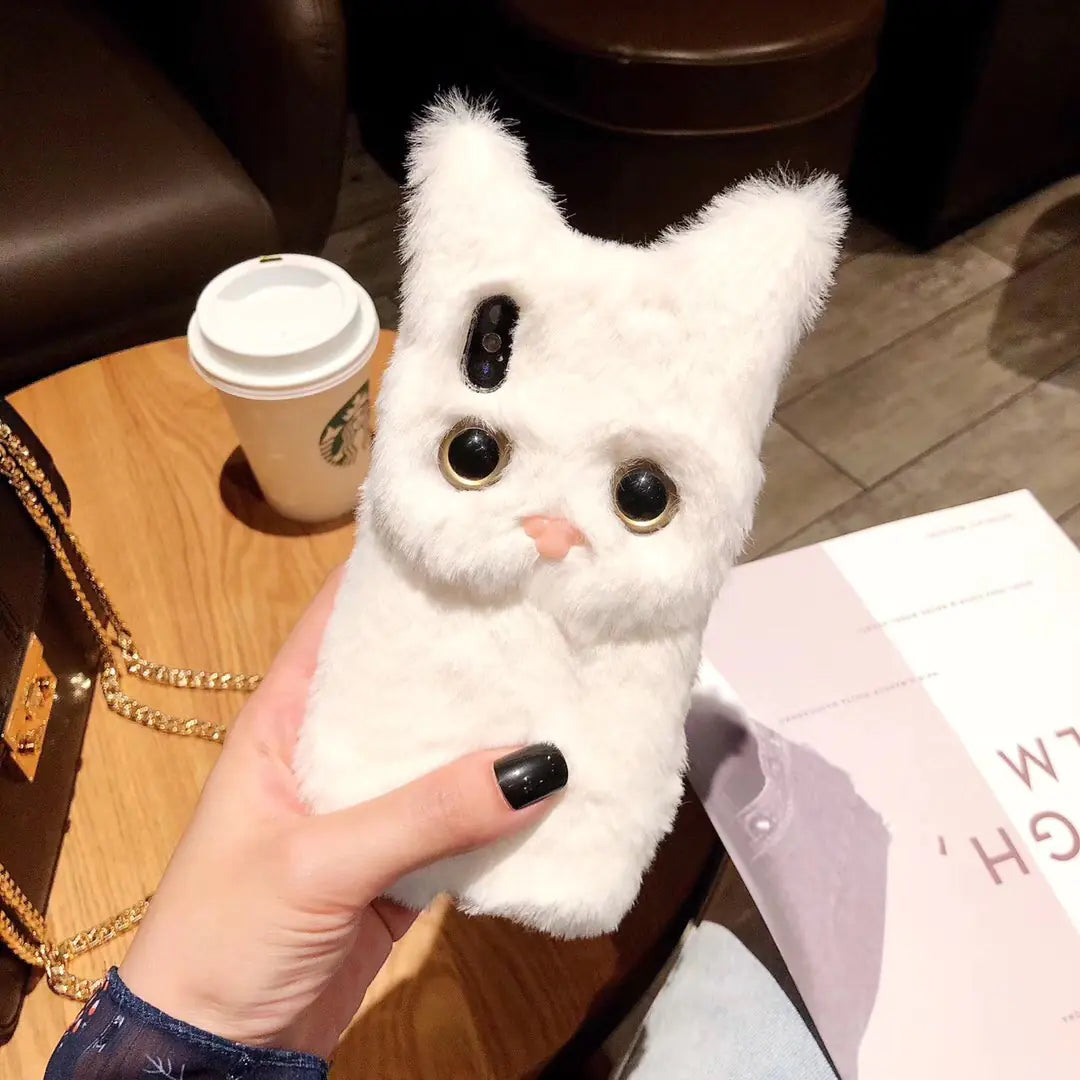 Stylish Realistic Cat Fur Soft Case for iPhone XR/8 Plus