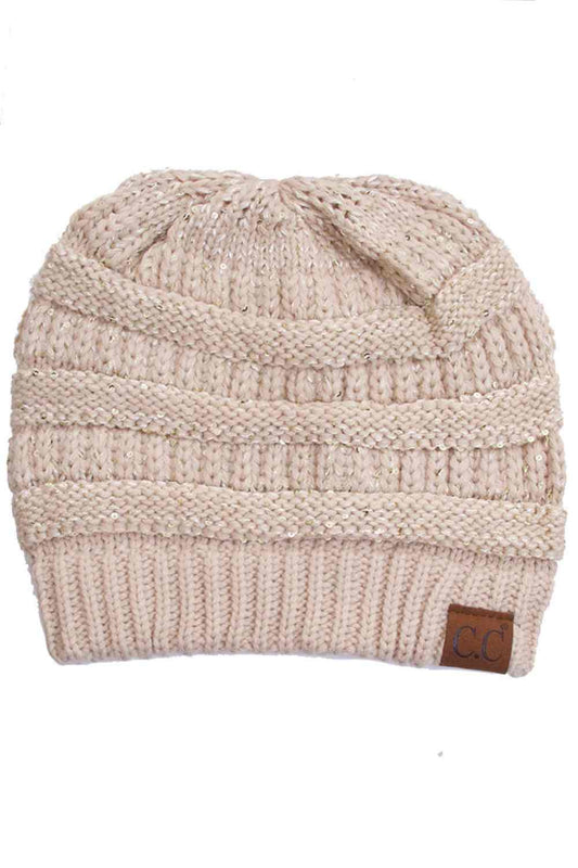 C.C Sequin Knitted Soft Beanie