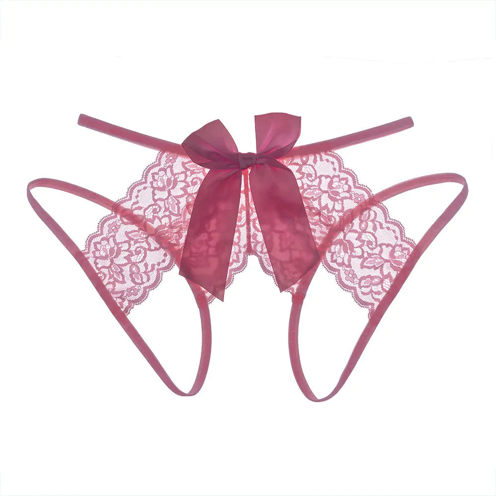 Women's Bowknot Lace Thong for Festivals and Daily Wear