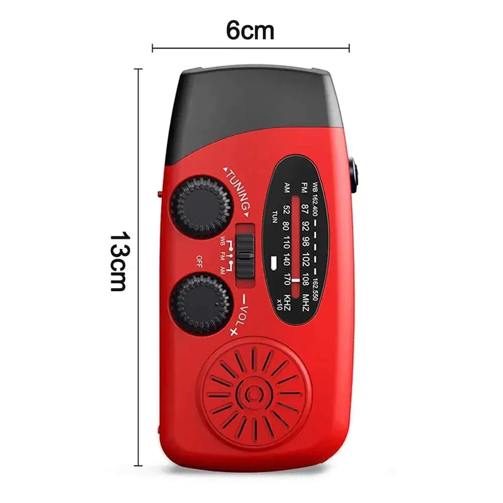 Emergency Radio Crank Solar Hand Weather Power Bank Charger Light