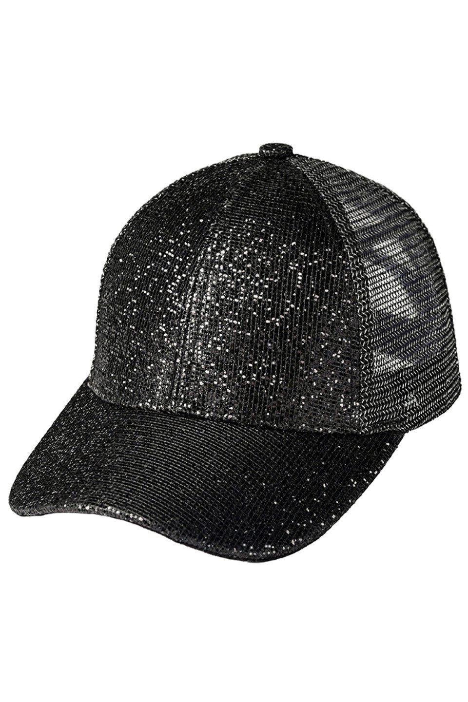 C.C Criss Cross Glitter Mesh Baseball Cap