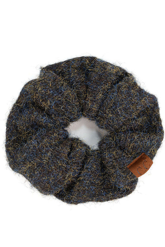 C.C Multi Yarn Knit Solid Color Soft Scrunchies