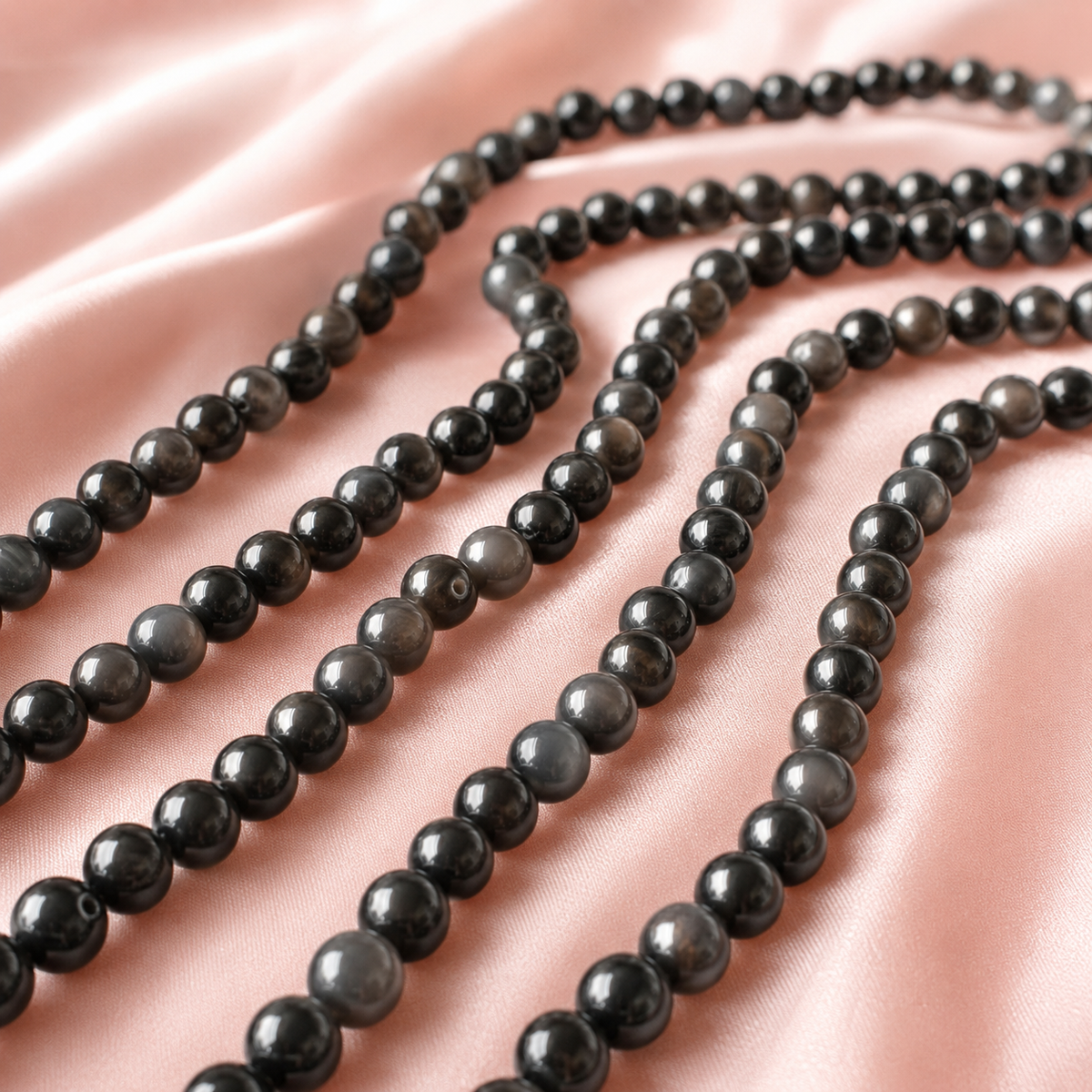 Black Obsidian Beads, Natural Round Crystal Beads 4mm to 14mm