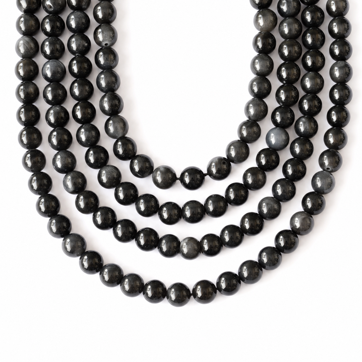 Black Obsidian Beads, Natural Round Crystal Beads 4mm to 14mm