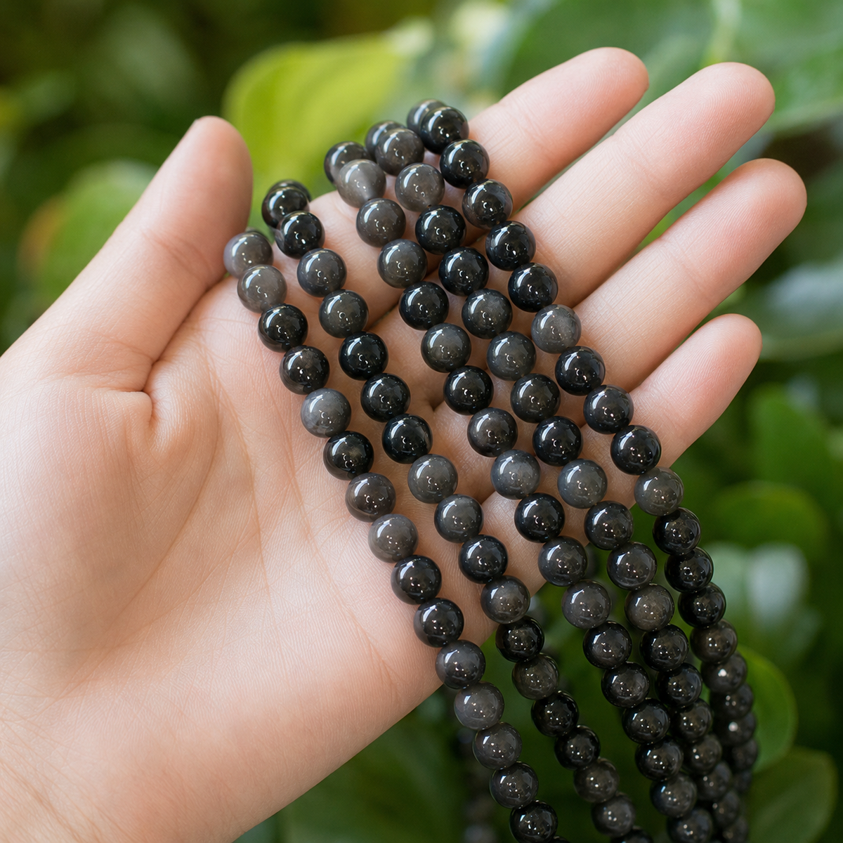 Black Obsidian Beads, Natural Round Crystal Beads 4mm to 14mm