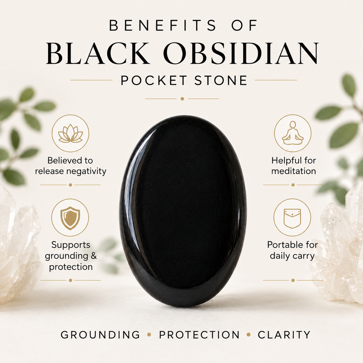 Black Obsidian Pocket Stones.