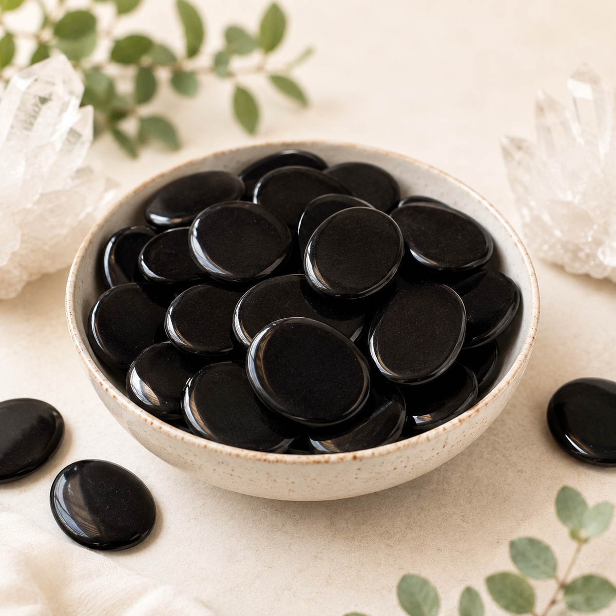 Black Obsidian Pocket Stones.