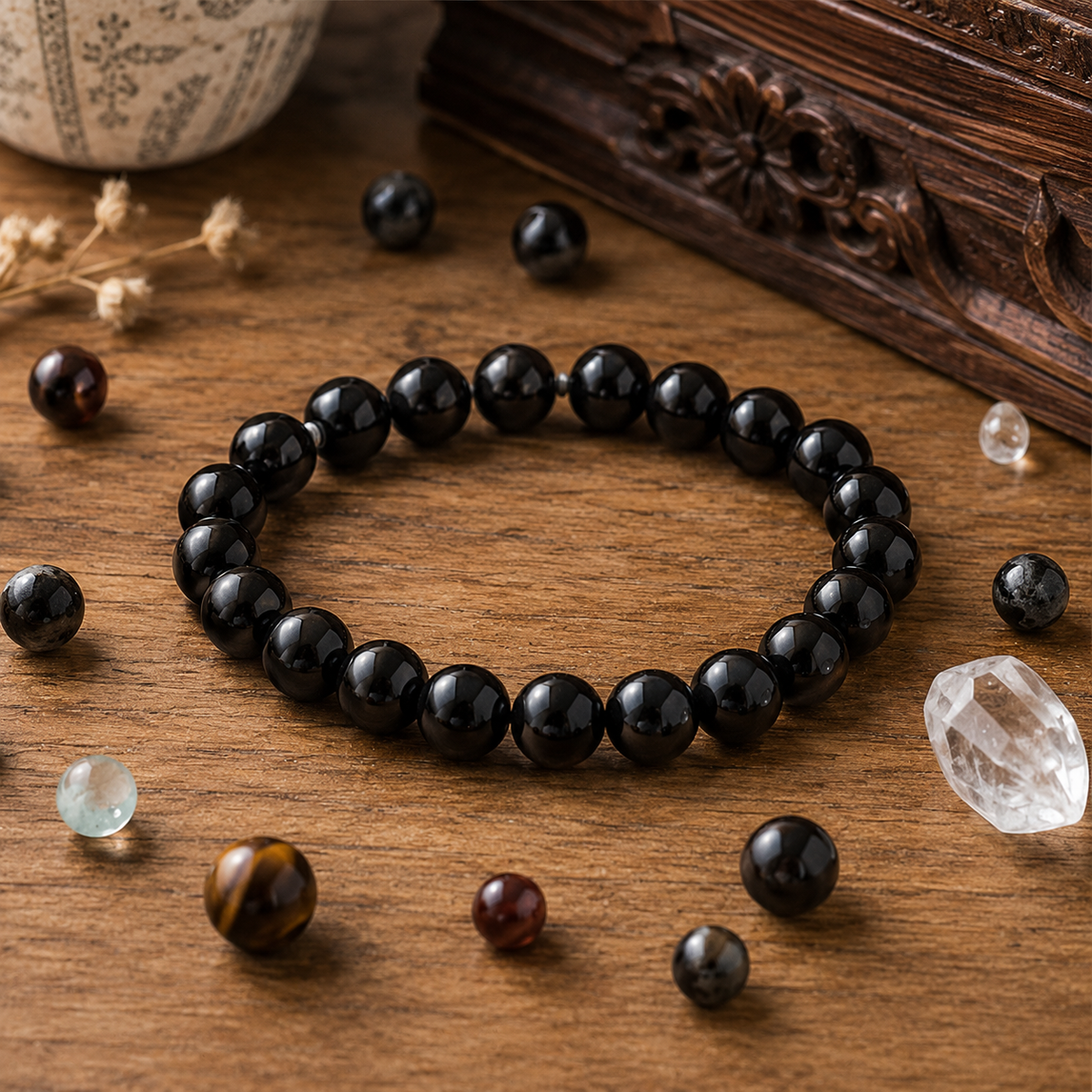 Black Onyx Bracelet | Vintage black onyx bracelet (Confidence and Knowledge)