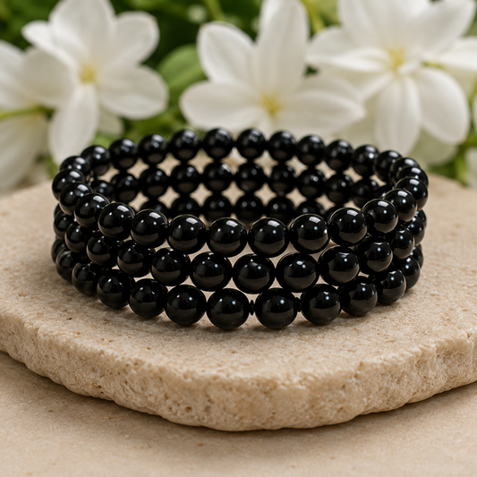 Black Onyx Bracelet | Vintage black onyx bracelet (Confidence and Knowledge)