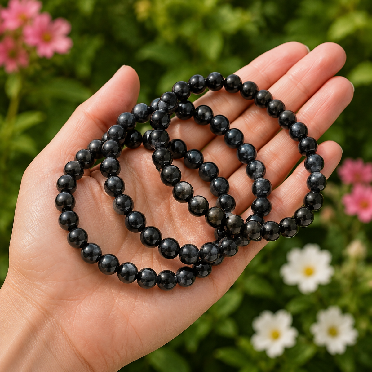 Black Shungite Bracelet (Cleansing and Elimination Toxins)