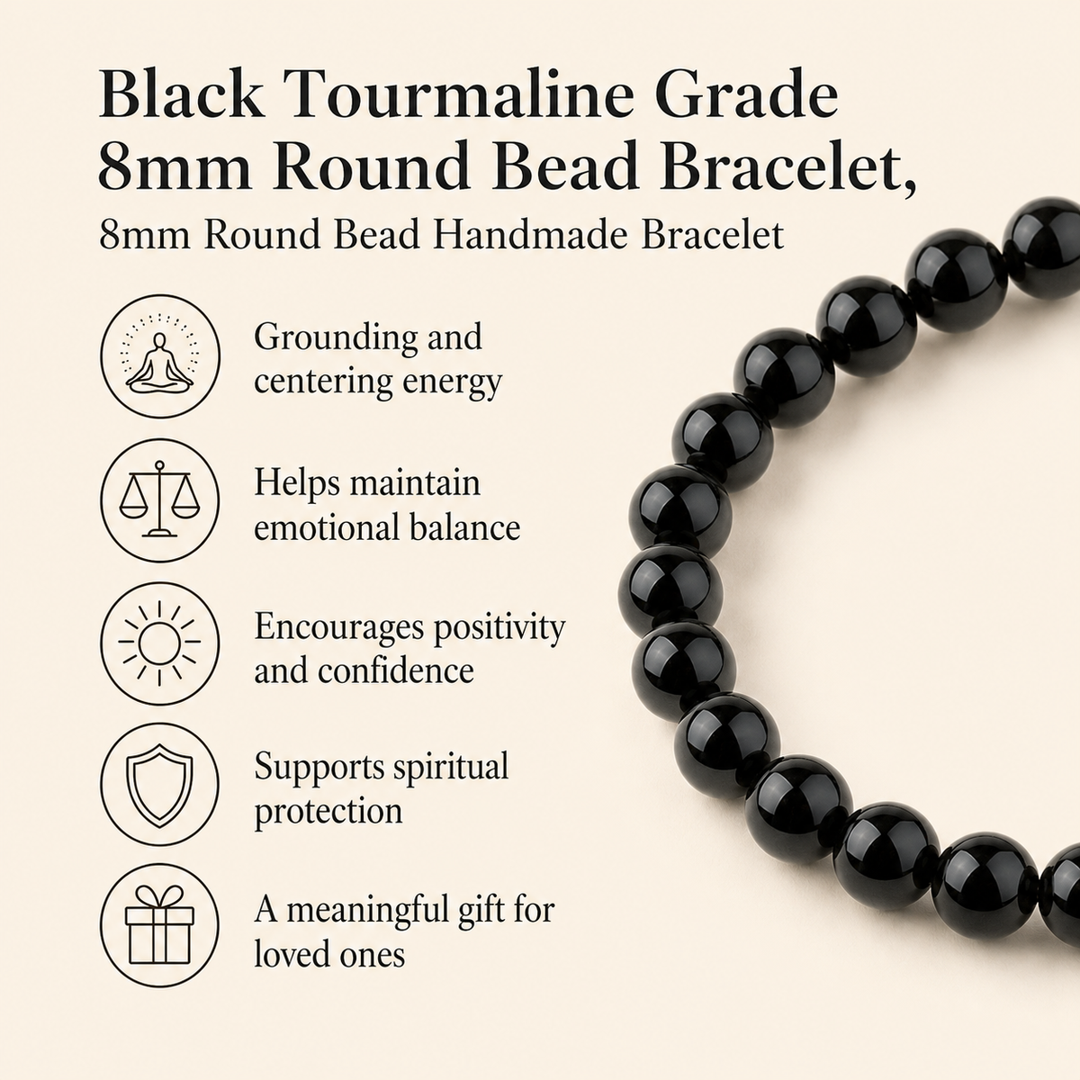 Black Tourmaline Bracelet(Resolution and Strength)
