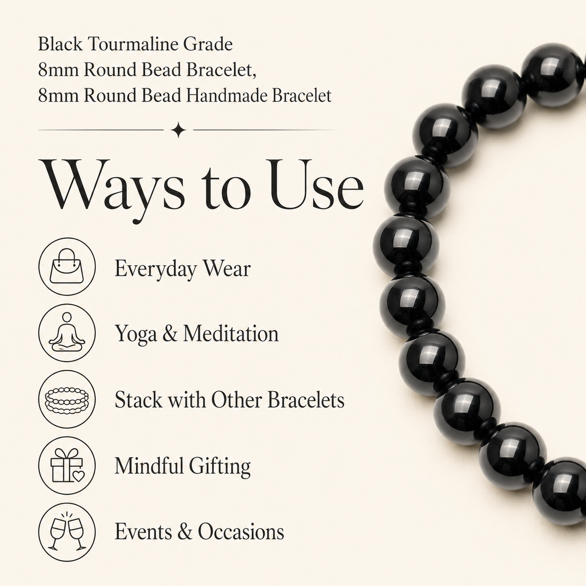 Black Tourmaline Bracelet(Resolution and Strength)