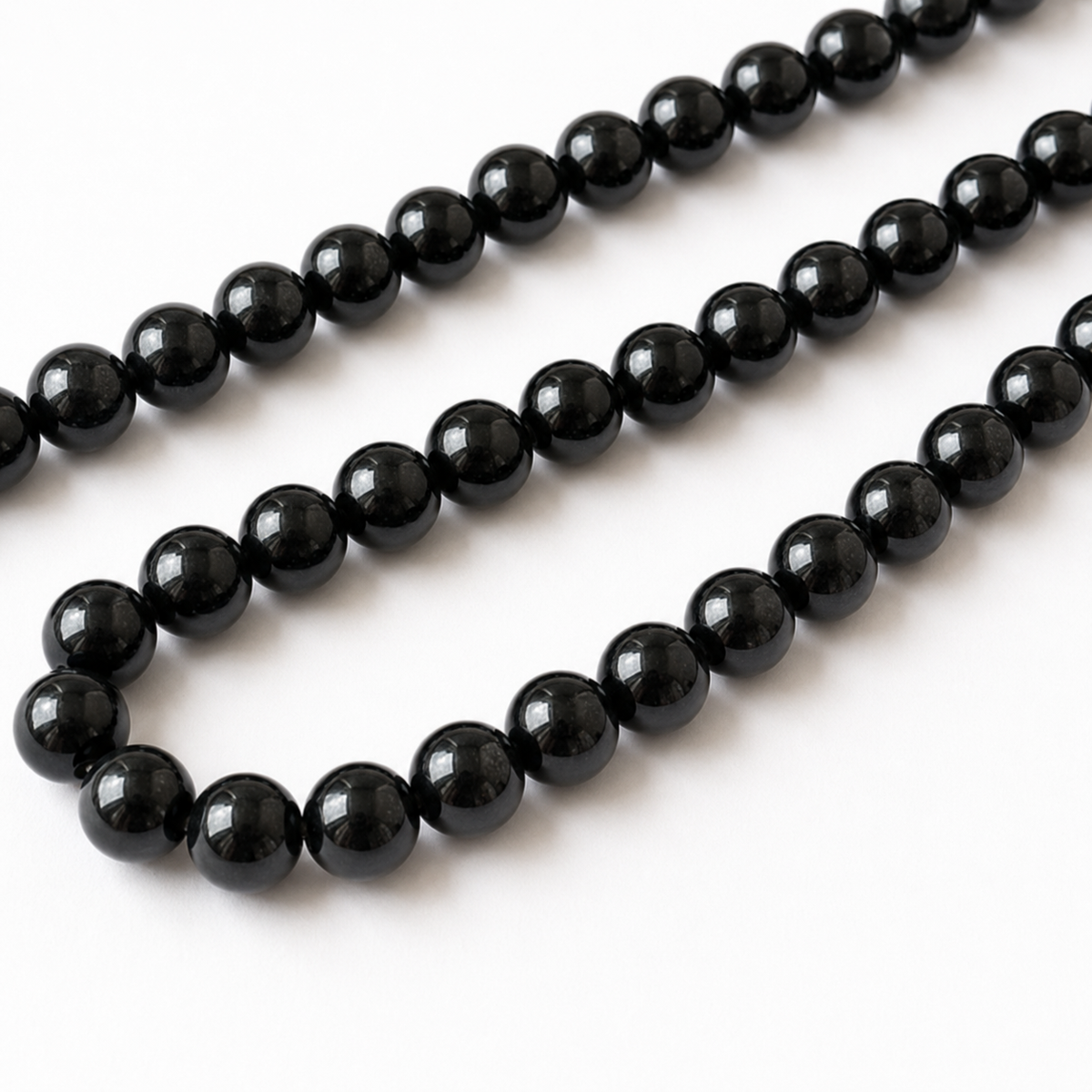 Black Tourmaline Beads, Natural Round Crystal Beads 4mm to 12mm