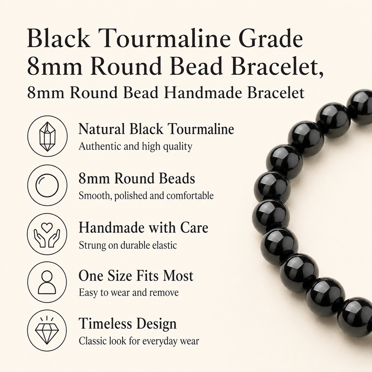 Black Tourmaline Bracelet(Resolution and Strength)