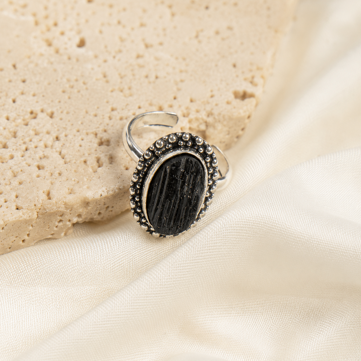 Black tourmaline rings – Gemstone rings Natural Crystal Healing Jewelry Collection
