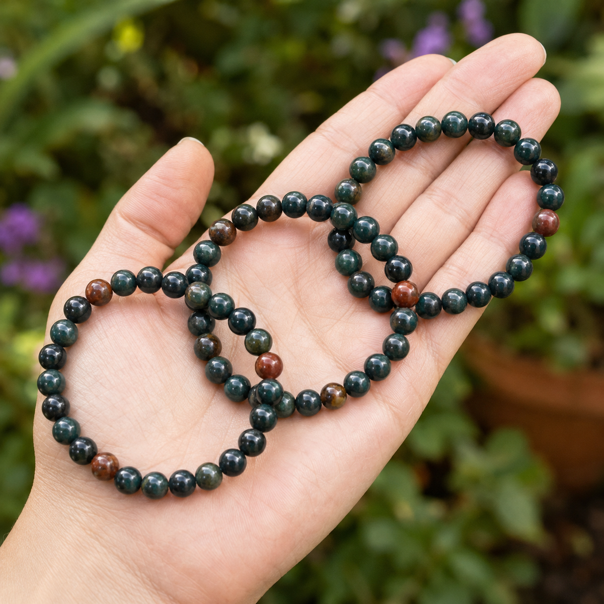 Bloodstone Bracelet | African Bloodstone Bracelet (Altruism and Strength)