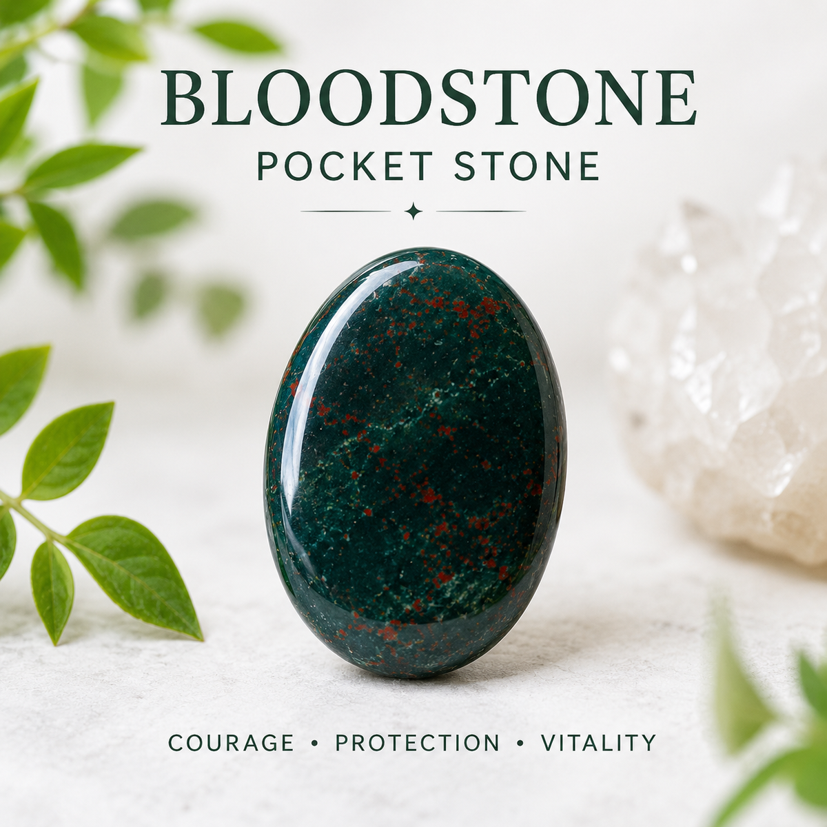 Bloodstone Worry Pocket Stones (Protection and Strength)