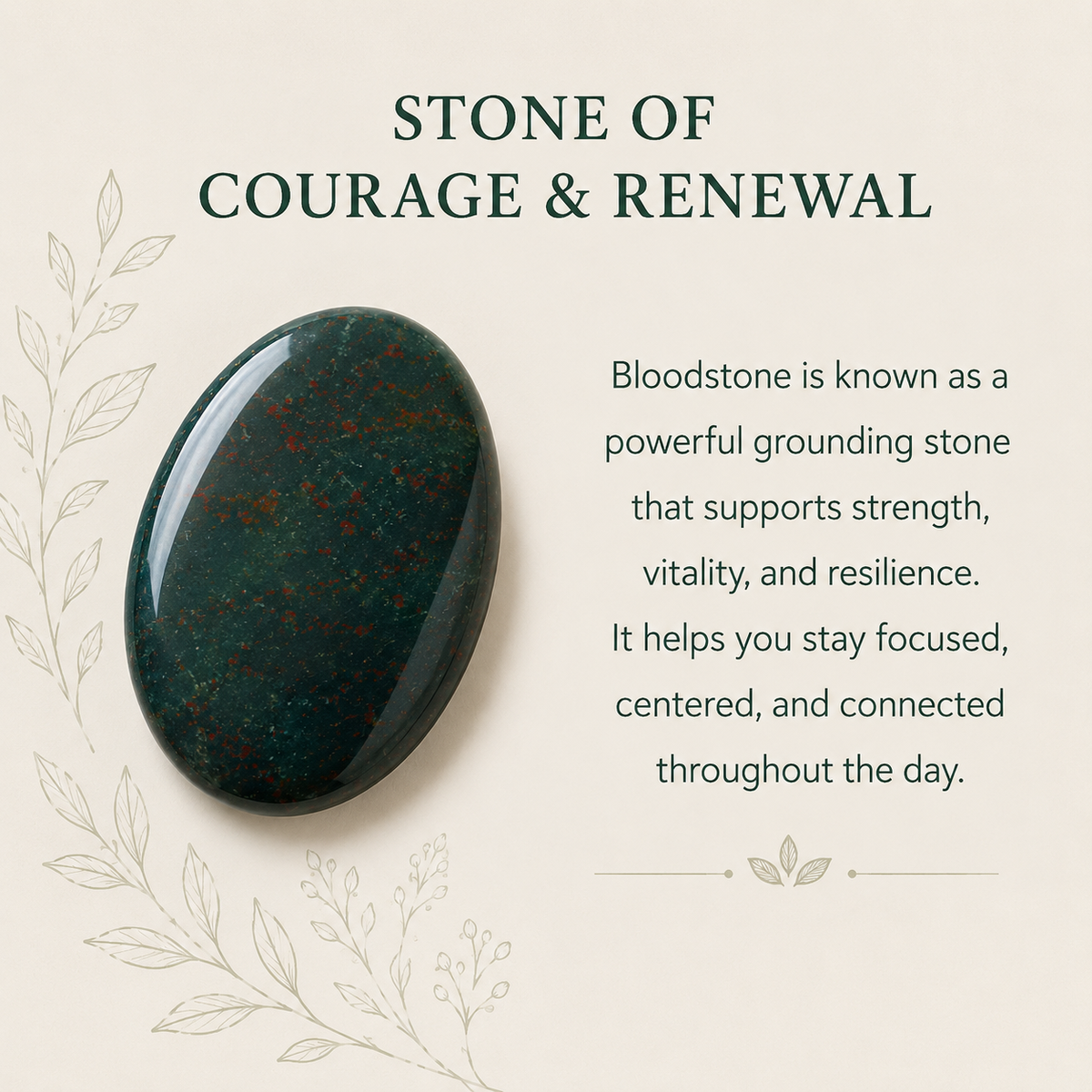Bloodstone Worry Pocket Stones (Protection and Strength)