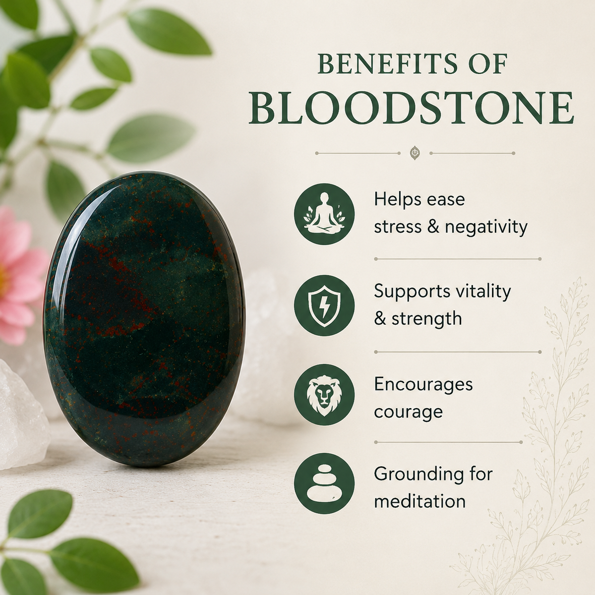 Bloodstone Worry Pocket Stones (Protection and Strength)