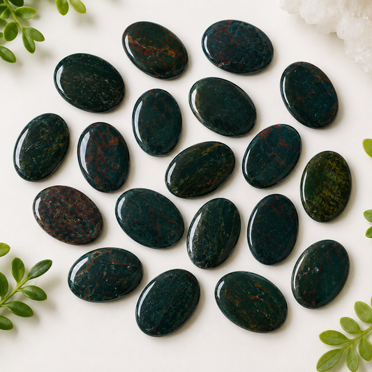Bloodstone Worry Pocket Stones (Protection and Strength)