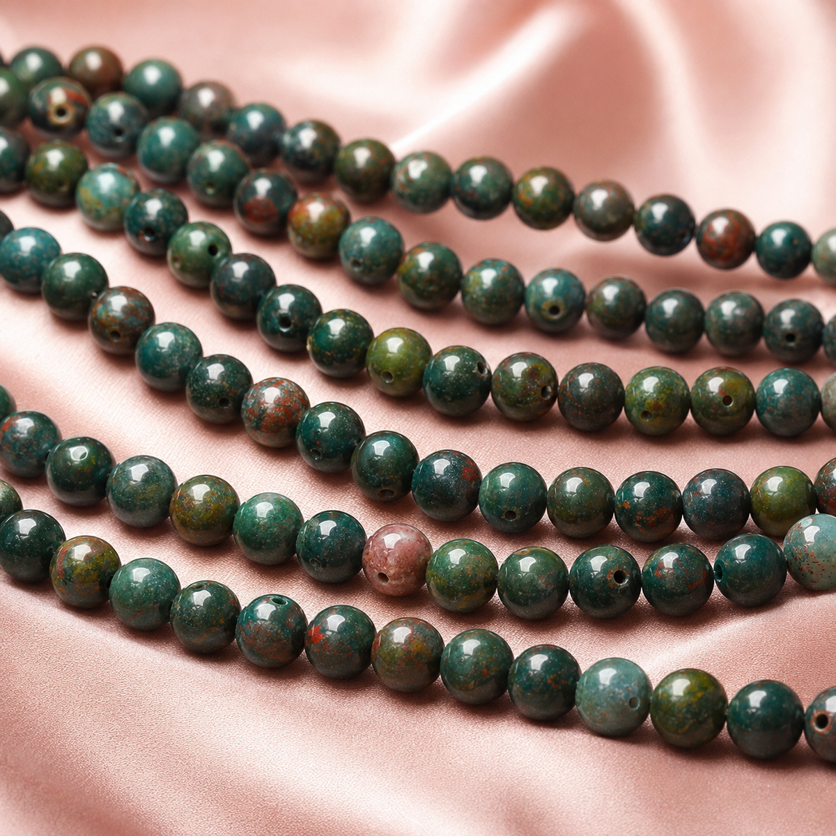 Bloodstone Beads, Natural Round Crystal Beads 4mm to 12mm