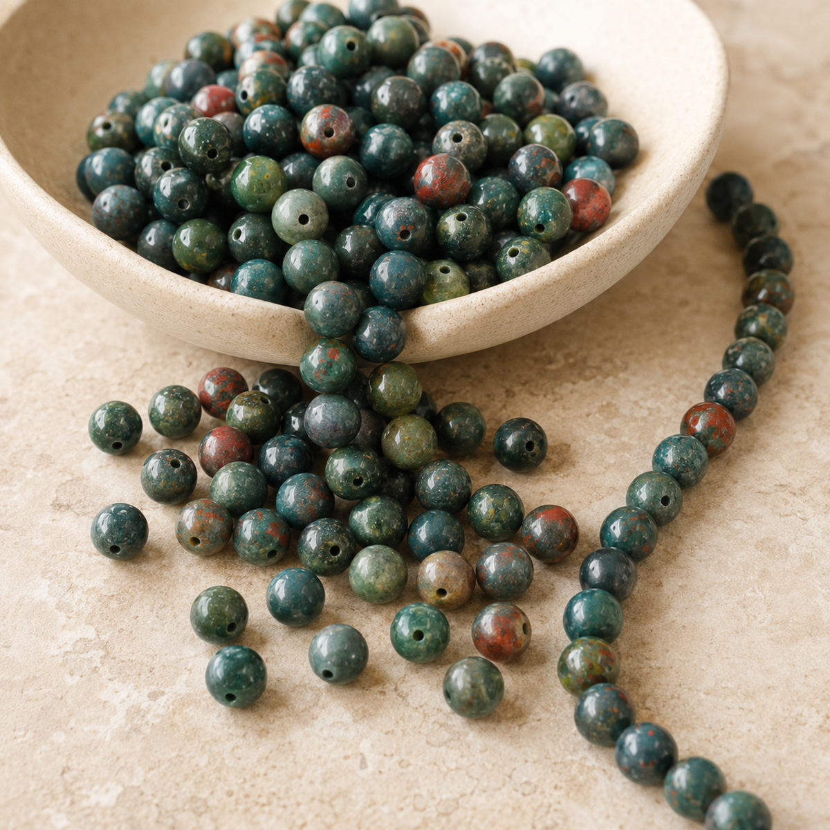 Bloodstone Beads, Natural Round Crystal Beads 4mm to 12mm