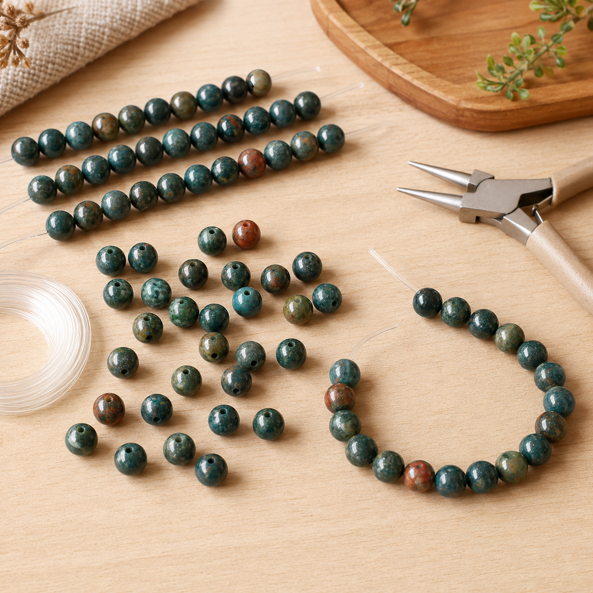 Bloodstone Beads, Natural Round Crystal Beads 4mm to 12mm