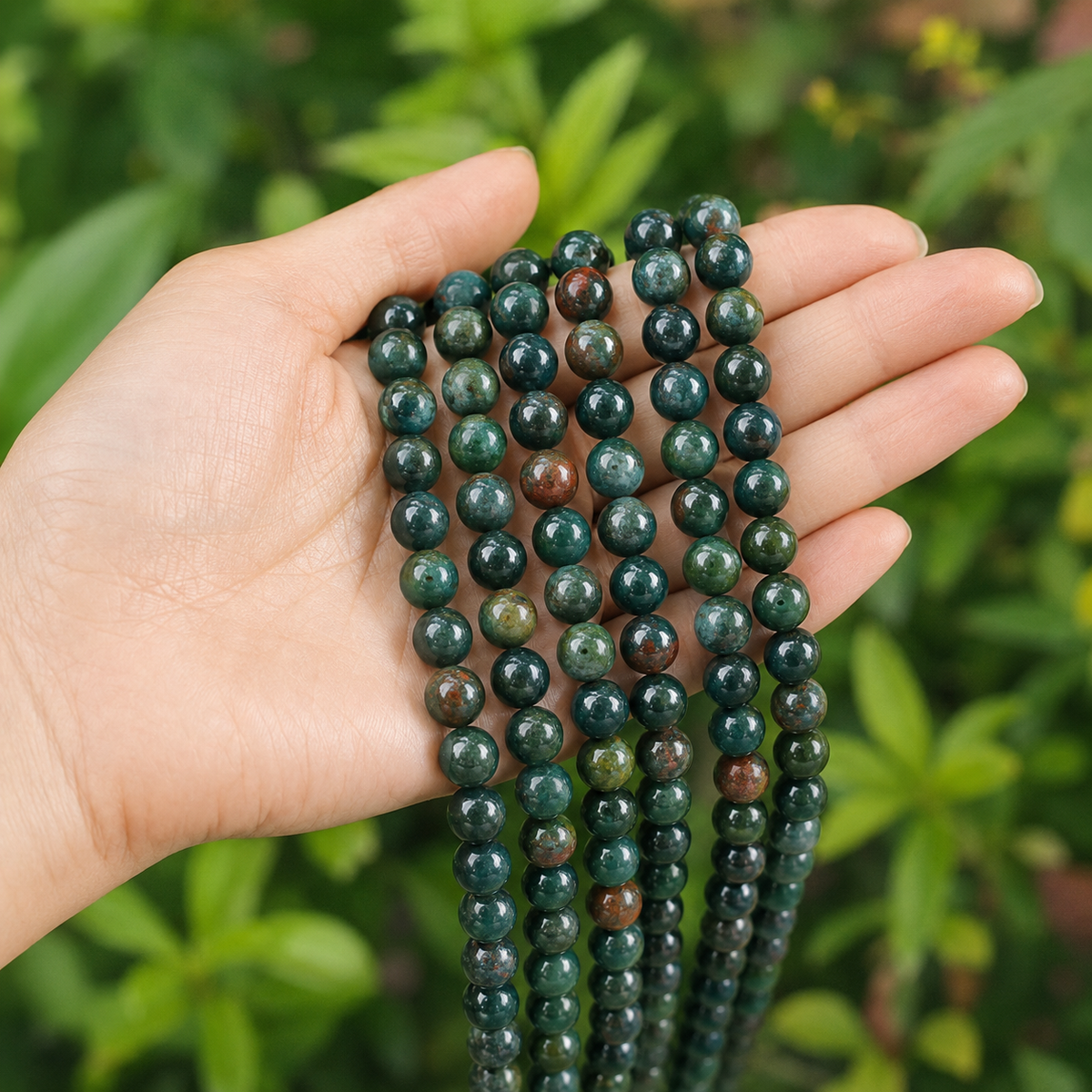 Bloodstone Beads, Natural Round Crystal Beads 4mm to 12mm