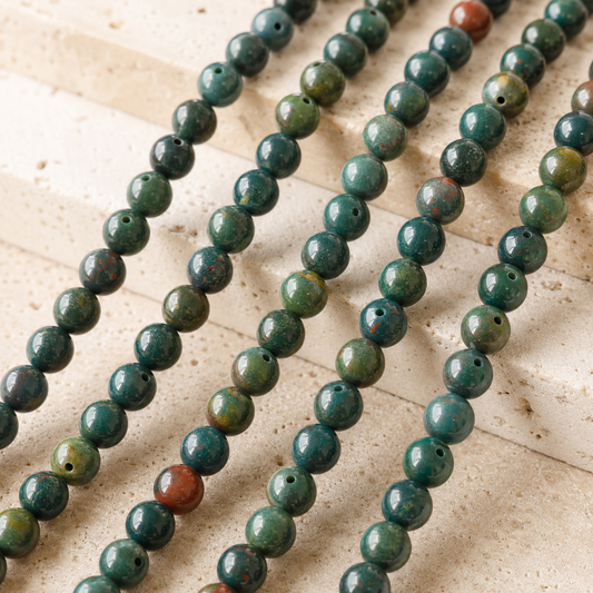 Bloodstone Beads, Natural Round Crystal Beads 4mm to 12mm