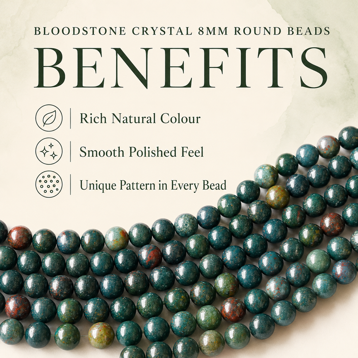 Bloodstone Beads, Natural Round Crystal Beads 4mm to 12mm