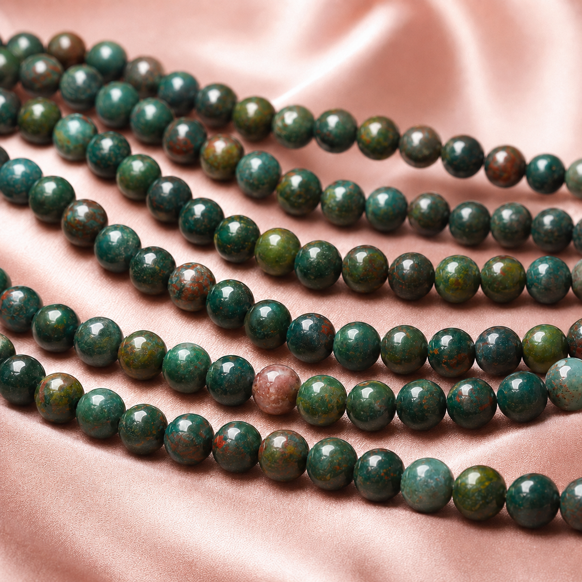 Bloodstone Beads, Natural Round Crystal Beads 4mm to 12mm