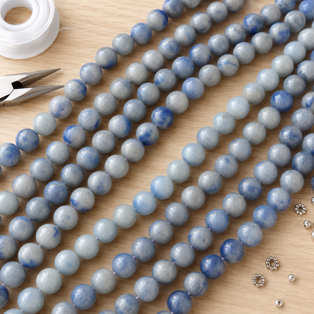 Blue Aventurine Beads, Natural Round Crystal Beads 4mm to 12mm