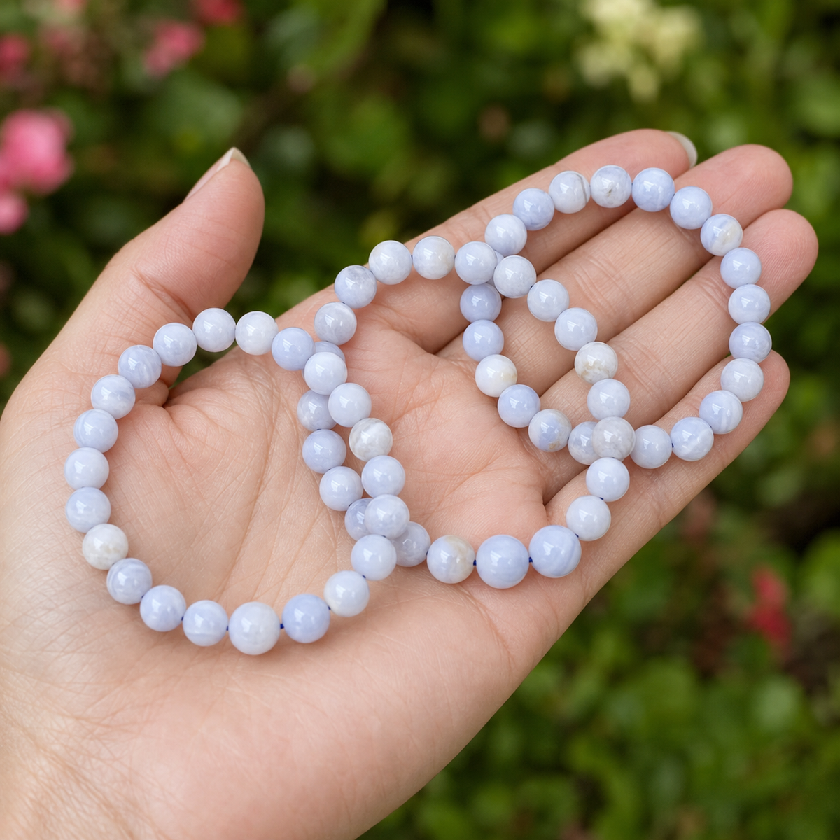Blue Lace Agate Bracelet (Relaxation and Self Discovery)