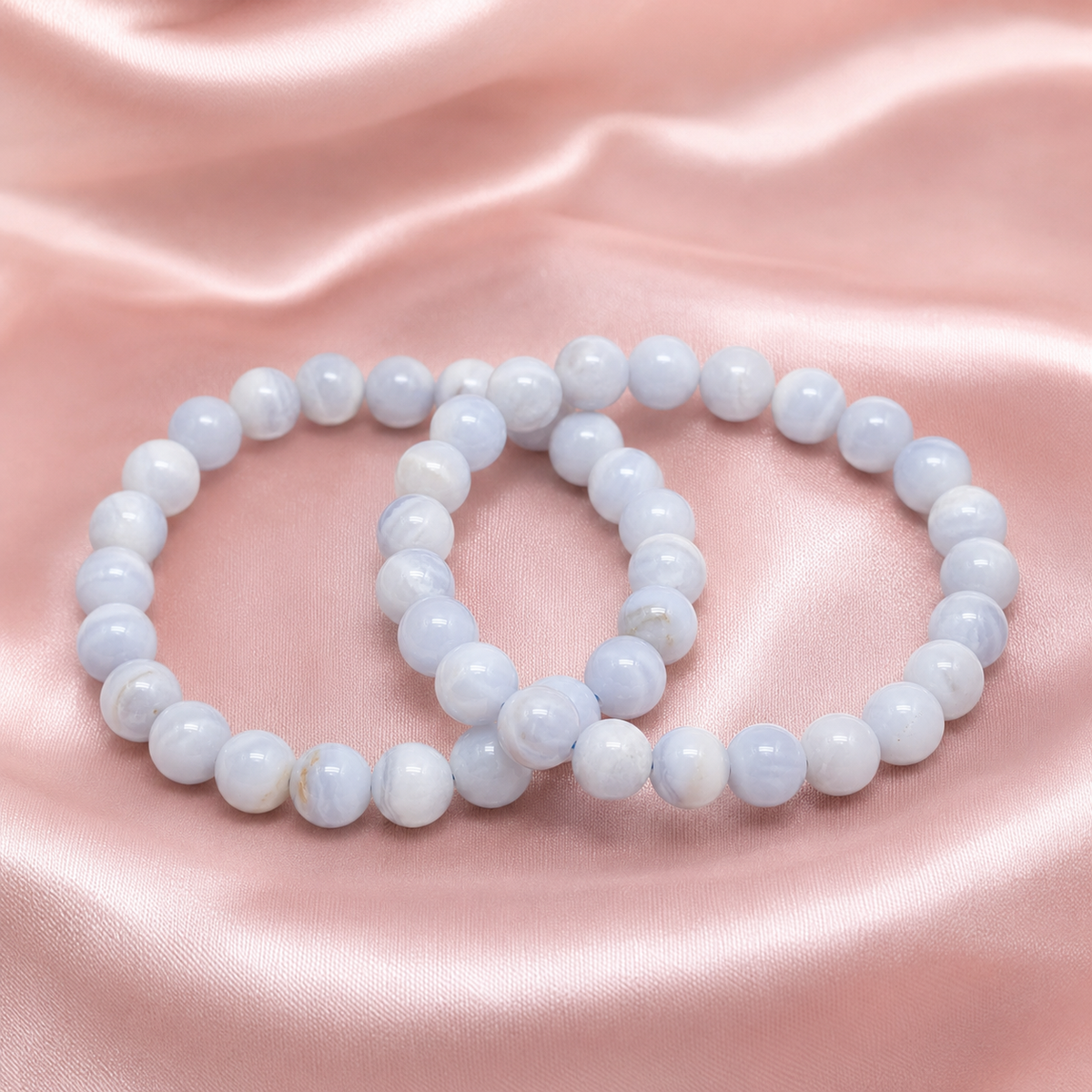 Blue Lace Agate Bracelet (Relaxation and Self Discovery)