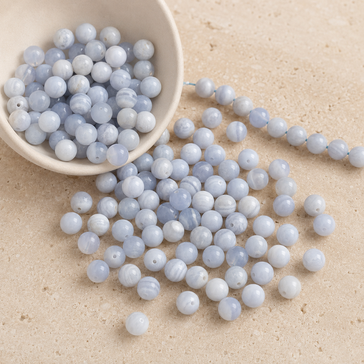Blue Lace agate Beads, Natural Round Crystal Beads 4mm to 10mm