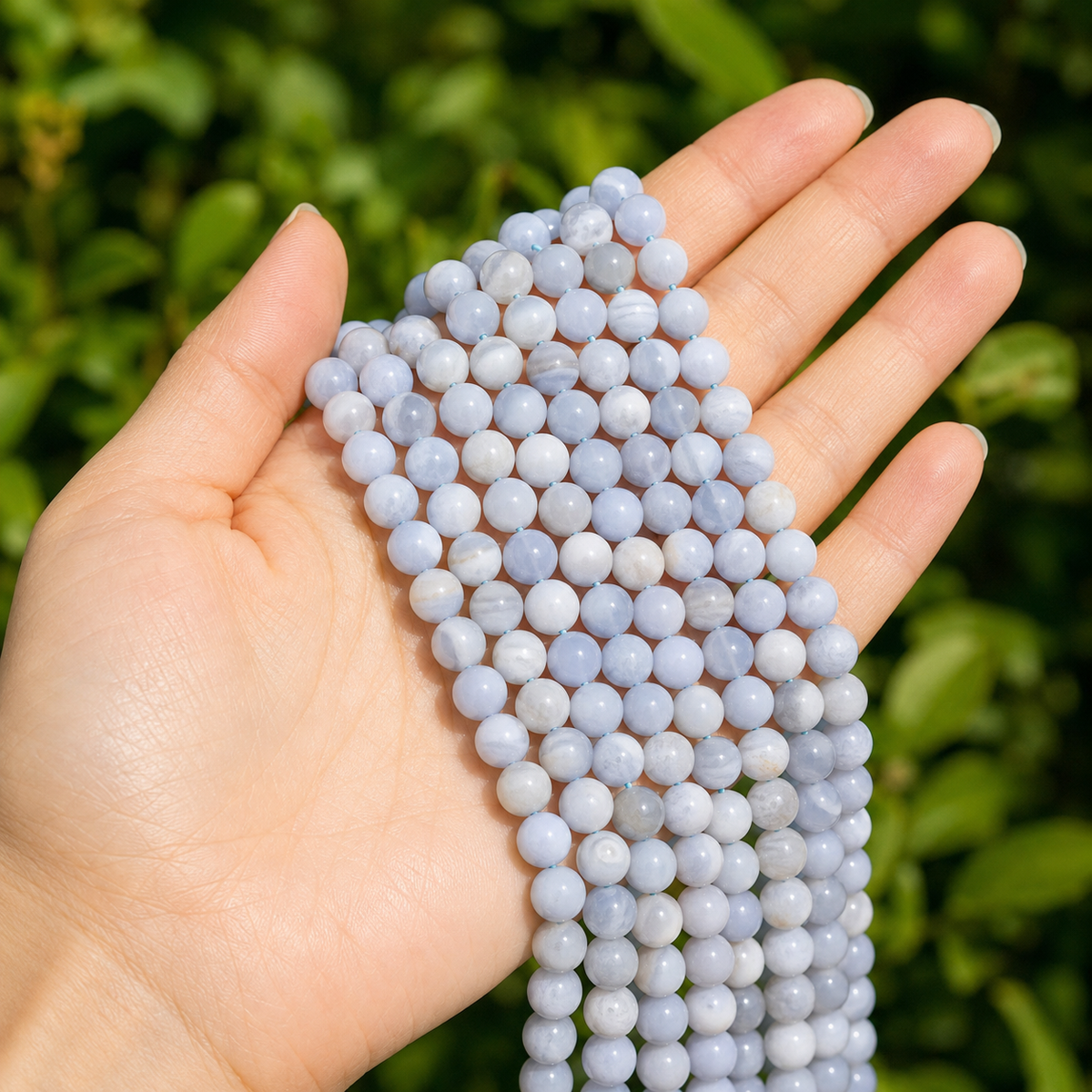 Blue Lace agate Beads, Natural Round Crystal Beads 4mm to 10mm