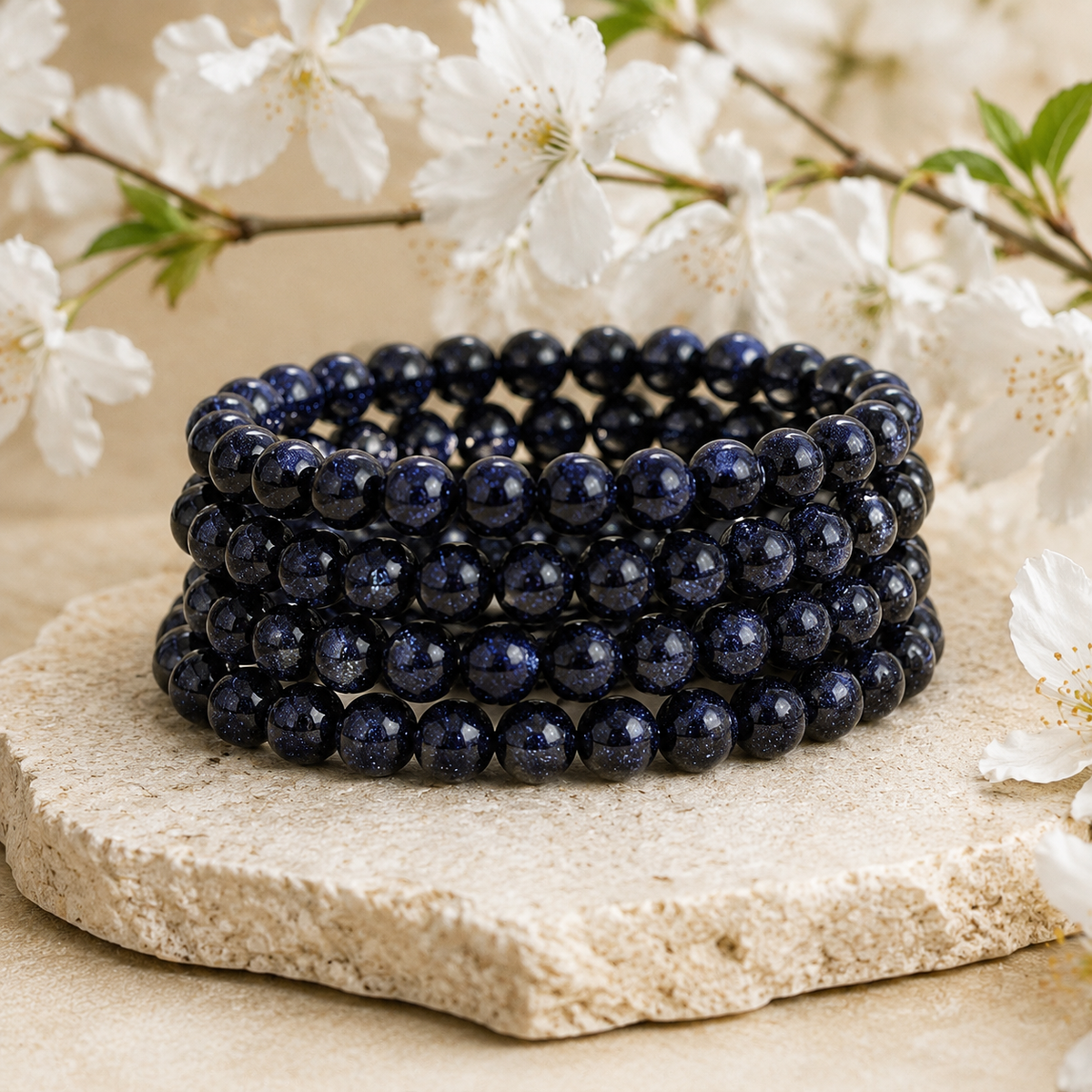 Blue Sandstone Bracelet | Carved in Sandstone Blue Bracelet (Inspiration and Trust)