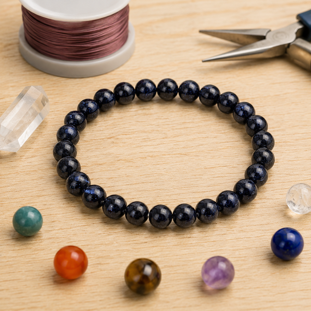 Blue Sandstone Bracelet | Carved in Sandstone Blue Bracelet (Inspiration and Trust)