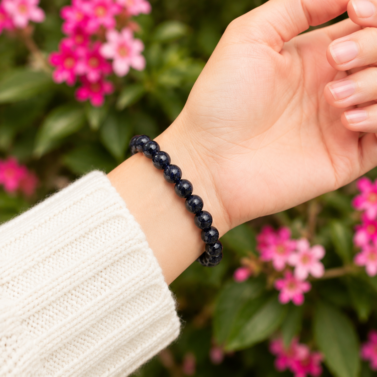 Blue Sandstone Bracelet | Carved in Sandstone Blue Bracelet (Inspiration and Trust)