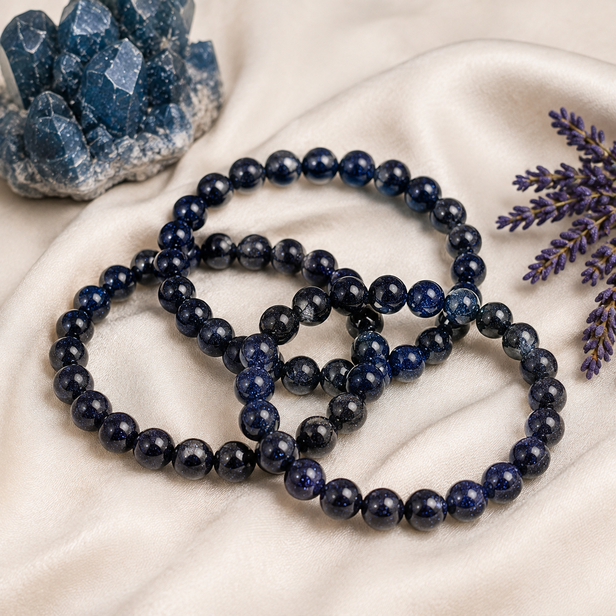 Blue Sandstone Bracelet | Carved in Sandstone Blue Bracelet (Inspiration and Trust)
