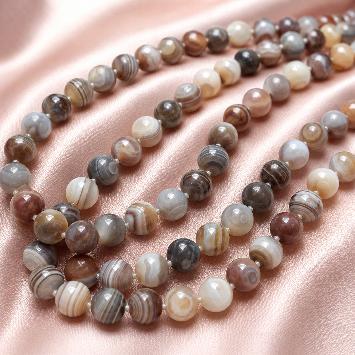 Botswana Agate Beads, Natural Round Crystal Beads 6mm to 10mm