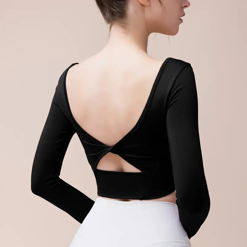 New Autumn Winter Yoga Long Sleeve Top with Padding - Lingerie