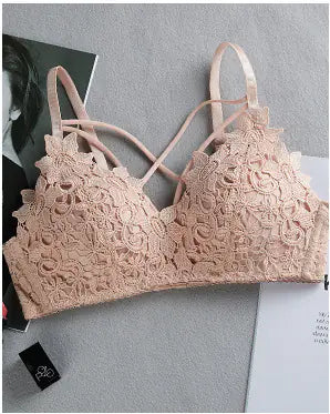 Quality Lace Wireless Push-Up Triangle Bra for Girls - Lingerie